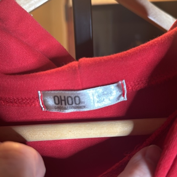 Ohoo Men's Workout Hooded Tank Top Muscle Fit Gym Hoodie Red Size Large - Picture 5 of 8